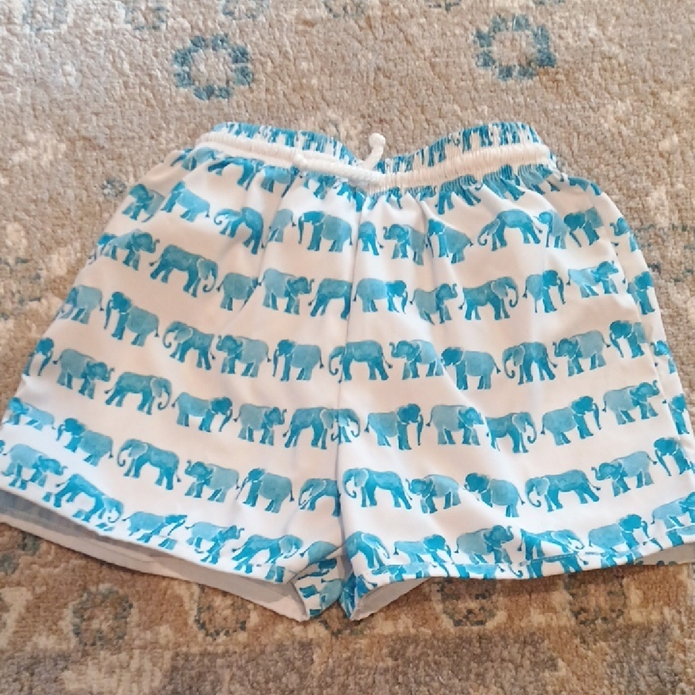 Kids Elephant Print Swim Trunks